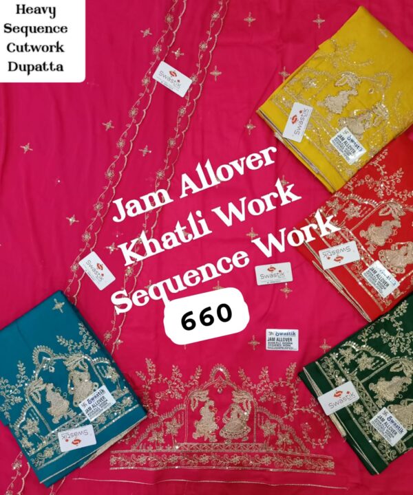 Swastik Jaam Top Nazneen Dupatta Unstitched Suits