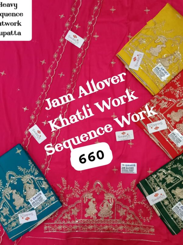 Swastik Jaam Top Nazneen Dupatta Unstitched Suits