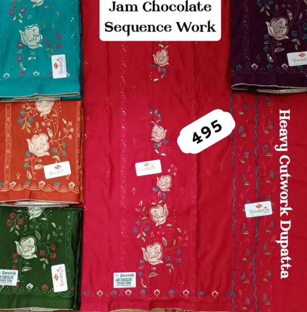 Swastik Jaam Top Nazneen Dupatta Unstitched Suits