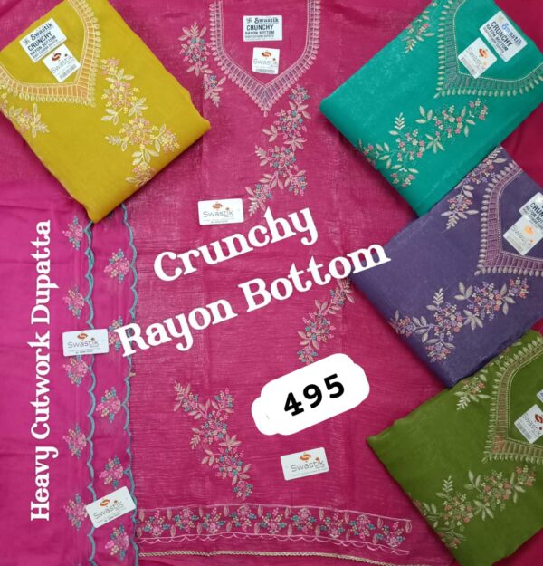 Swastik Crunchy Top Nazneen Dupatta Unstitched Suits