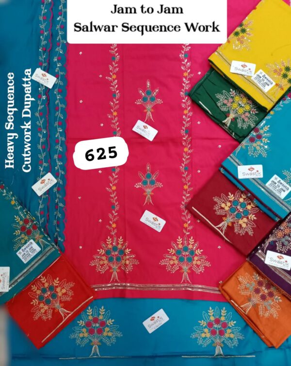 Swastik Jaam Top Nazneen Dupatta Unstitched Suits