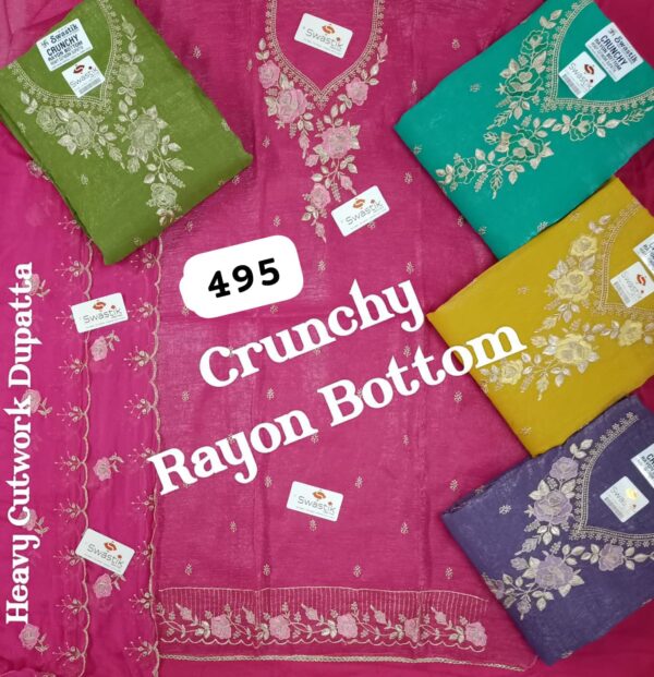 Swastik Crunchy Top Nazneen Dupatta Unstitched Suits