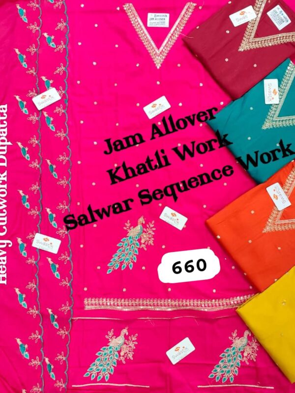 Swastik Jaam Top Nazneen Dupatta Unstitched Suits