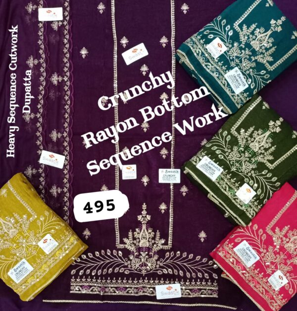 Swastik Crunchy Top Nazneen Dupatta Unstitched Suits