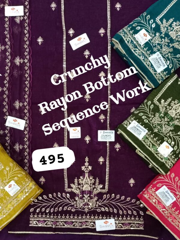 Swastik Crunchy Top Nazneen Dupatta Unstitched Suits