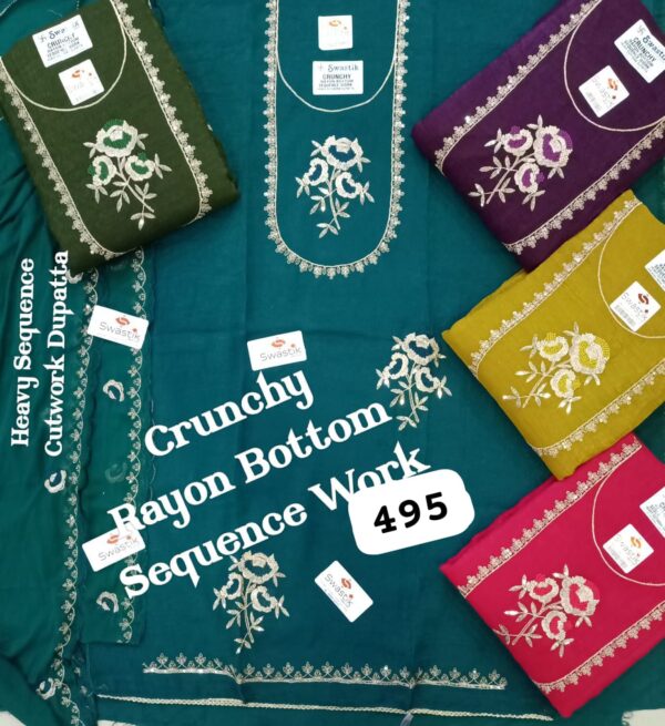 Swastik Crunchy Top Nazneen Dupatta Unstitched Suits