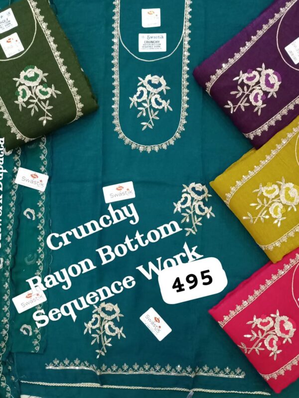 Swastik Crunchy Top Nazneen Dupatta Unstitched Suits