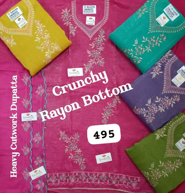 Swastik Crunchy Top Nazneen Dupatta Unstitched Suits