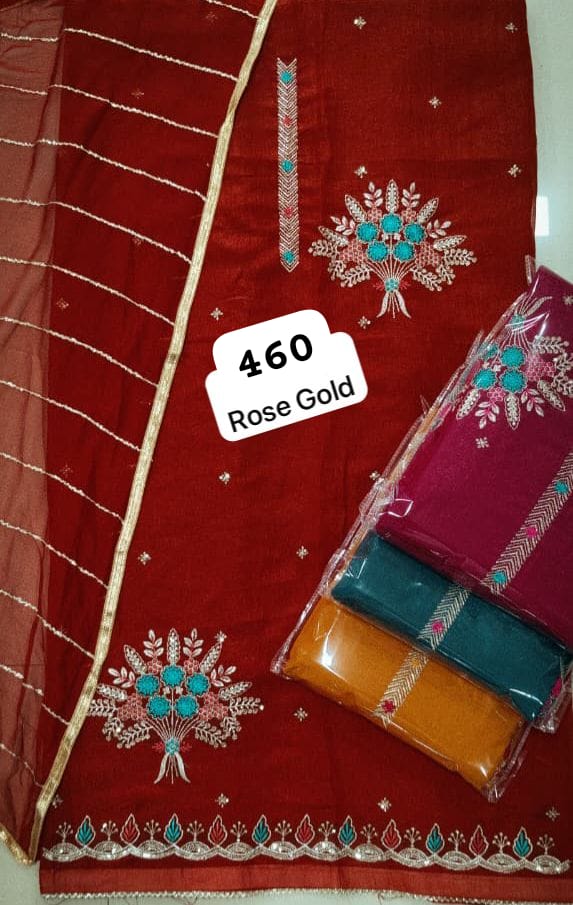 SCAK Shimmer Top Nazneen Dupatta Unstitched Suits