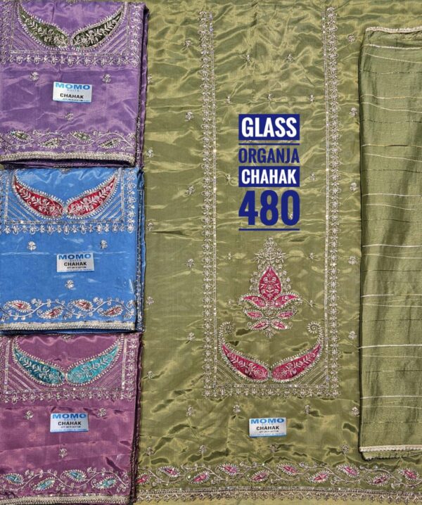 Raj Silk Mills Glass Top Nazneen Dupatta Unstitched Suits