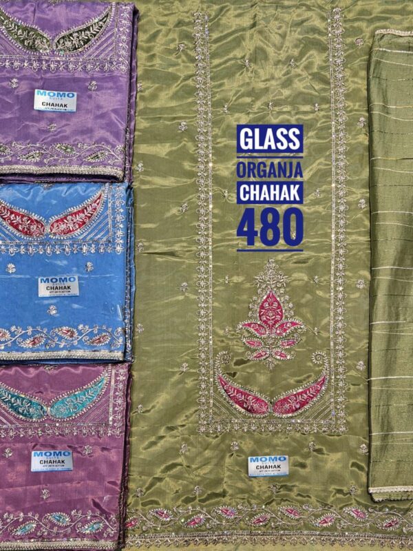 Raj Silk Mills Glass Top Nazneen Dupatta Unstitched Suits