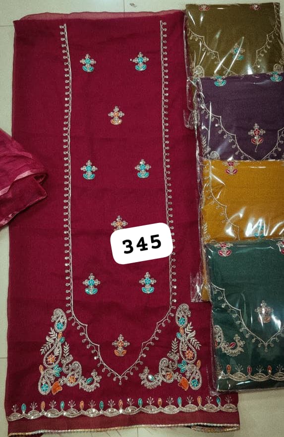 296949 SCAK Shimmer Top Nazneen Dupatta Unstitched Suits