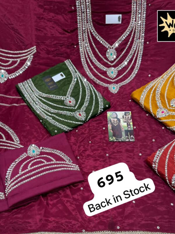 Wow Silk Top Nazneen Dupatta Unstitched Suits