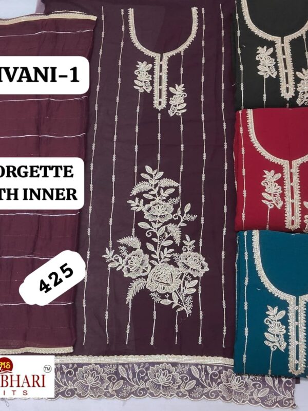 SCAK Georgette Top Nazneen Dupatta Unstitched Suits