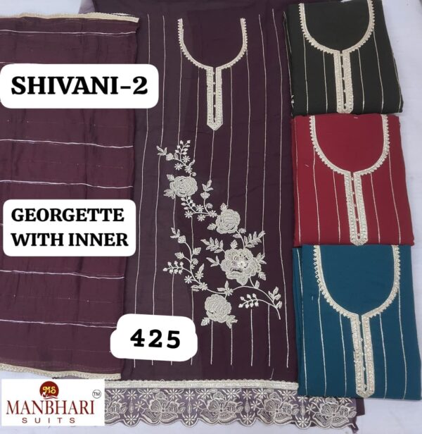 SCAK Georgette Top Nazneen Dupatta Unstitched Suits