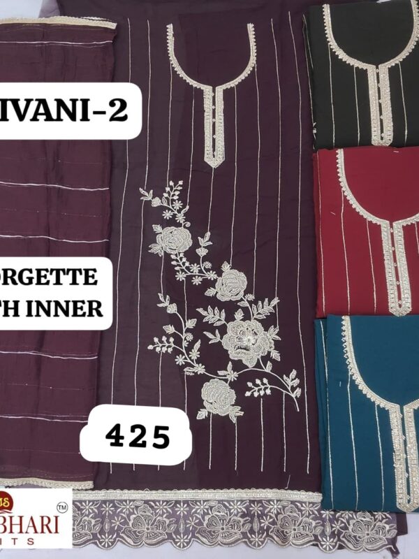 SCAK Georgette Top Nazneen Dupatta Unstitched Suits