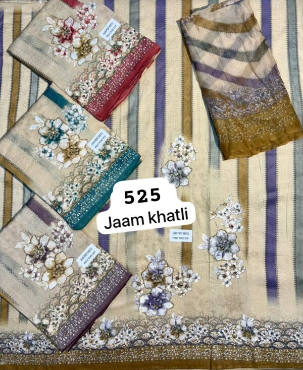SCAK Jaam Top Pure Chiffon Dupatta Unstitched Suits
