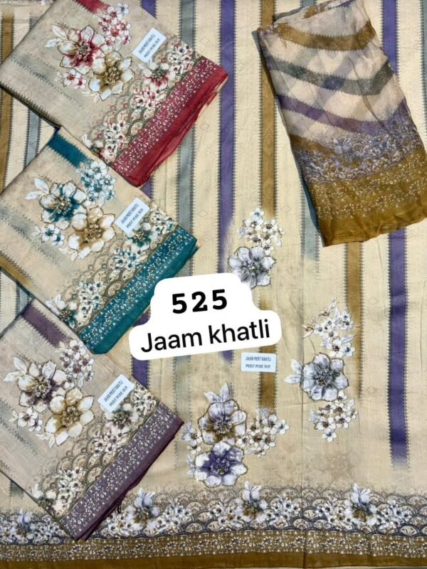 SCAK Jaam Top Pure Chiffon Dupatta Unstitched Suits