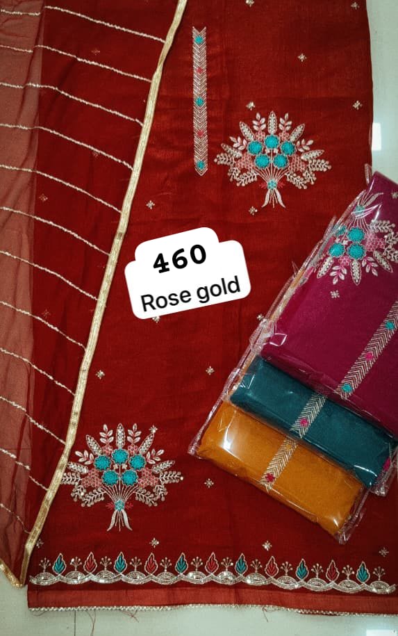 SCAK Crunchy Top Nazneen Dupatta Unstitched Suits