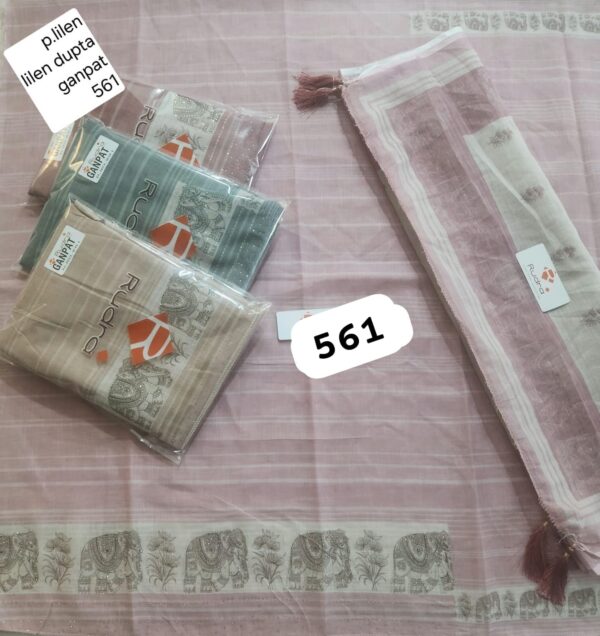 343805 Rudra Linen Top Linen Dupatta Unstitched Suits