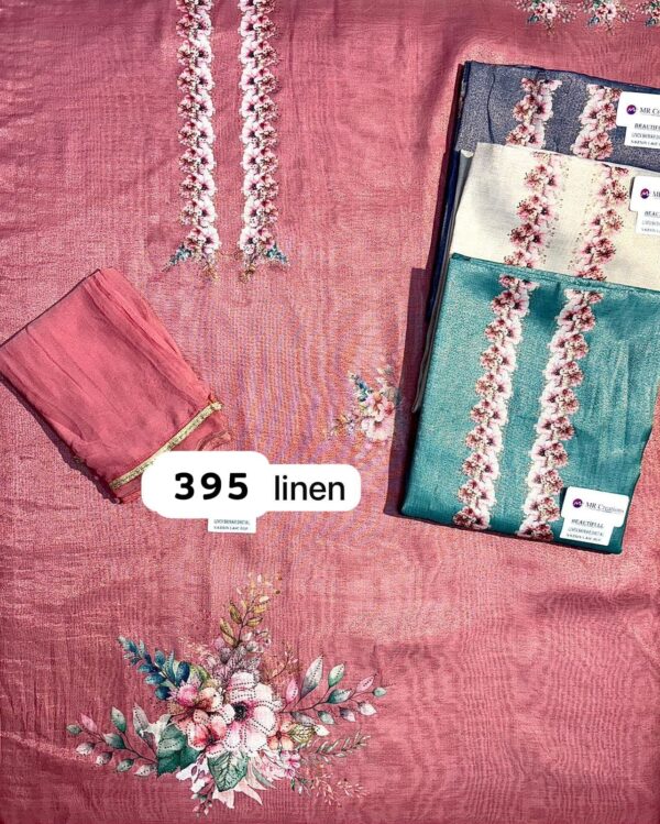 343806 SCAK Linen Top Nazneen Dupatta Unstitched Suits