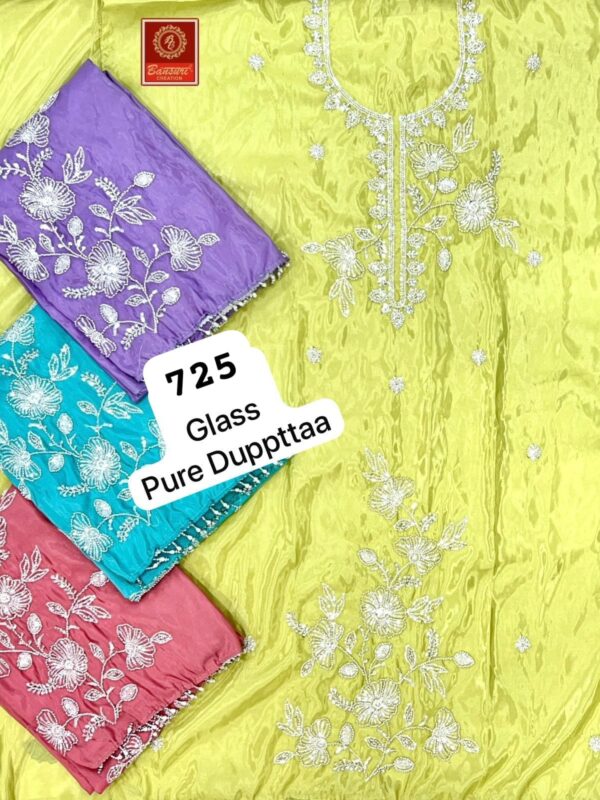 Bansuri Glass Top Pure Chiffon Dupatta Unstitched Suits