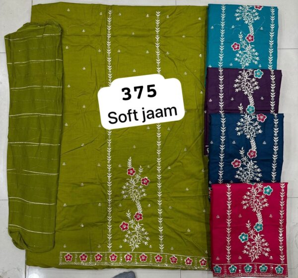 343825 SCAK Soft Jaam Top Nazneen Dupatta Unstitched Suits