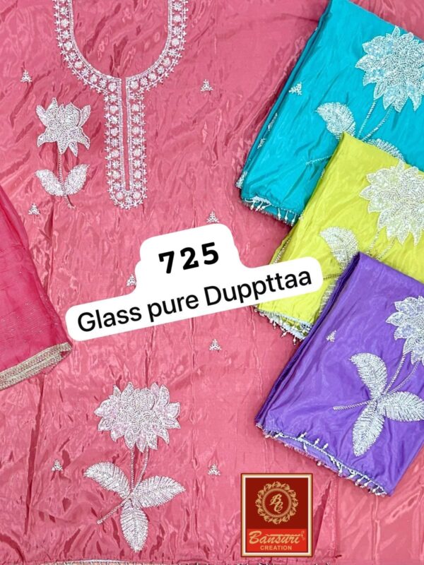 Bansuri Glass Top Pure Chiffon Dupatta Unstitched Suits