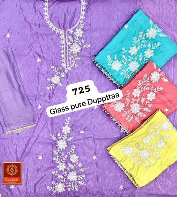 343829 Bansuri Glass Top Pure Chiffon Dupatta Unstitched Suits