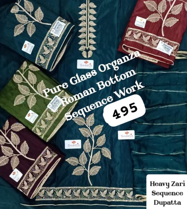 Swastik Glass Top Nazneen Dupatta Unstitched Suits