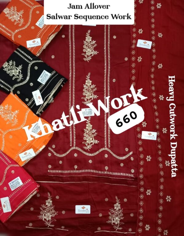 343874 Swastik Jaam Top Nazneen Dupatta Unstitched Suits