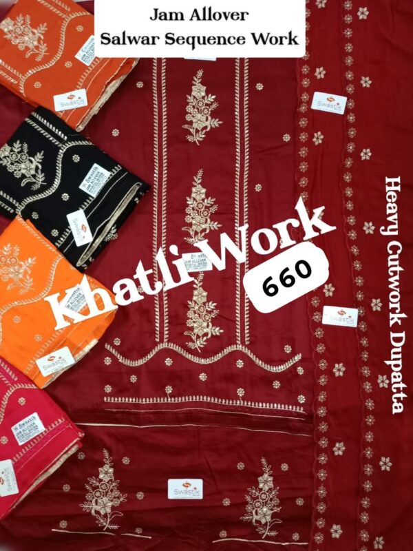 Swastik Jaam Top Nazneen Dupatta Unstitched Suits