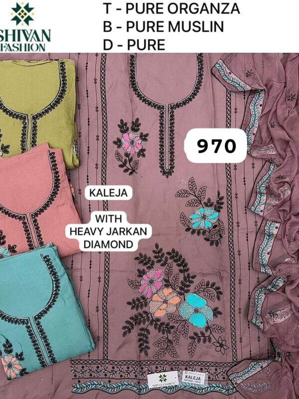 343882 Shivansh Organza Top Pure Chiffon Dupatta Unstitched Suits
