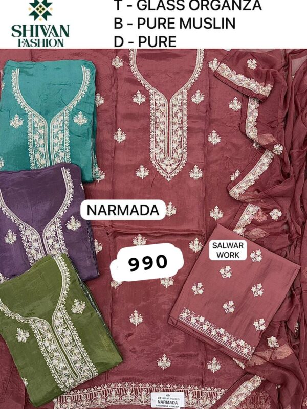 343885 Shivansh Organza Top Pure Chiffon Dupatta Unstitched Suits