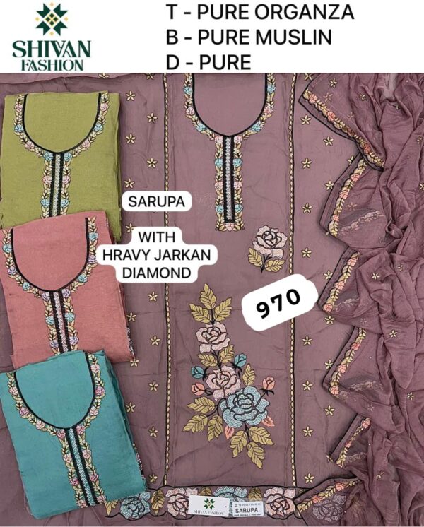 343887 Shivansh Organza Top Pure Chiffon Dupatta Unstitched Suits