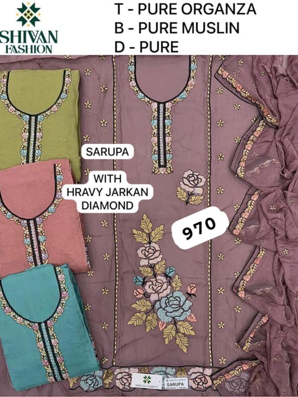 343887 Shivansh Organza Top Pure Chiffon Dupatta Unstitched Suits