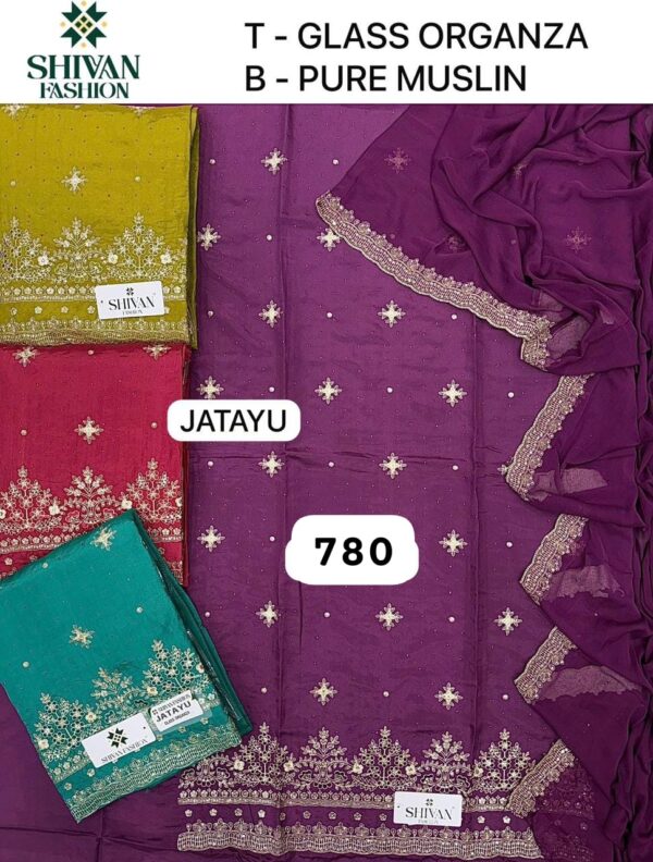 343888 Shivansh Organza Top Pure Chiffon Dupatta Unstitched Suits