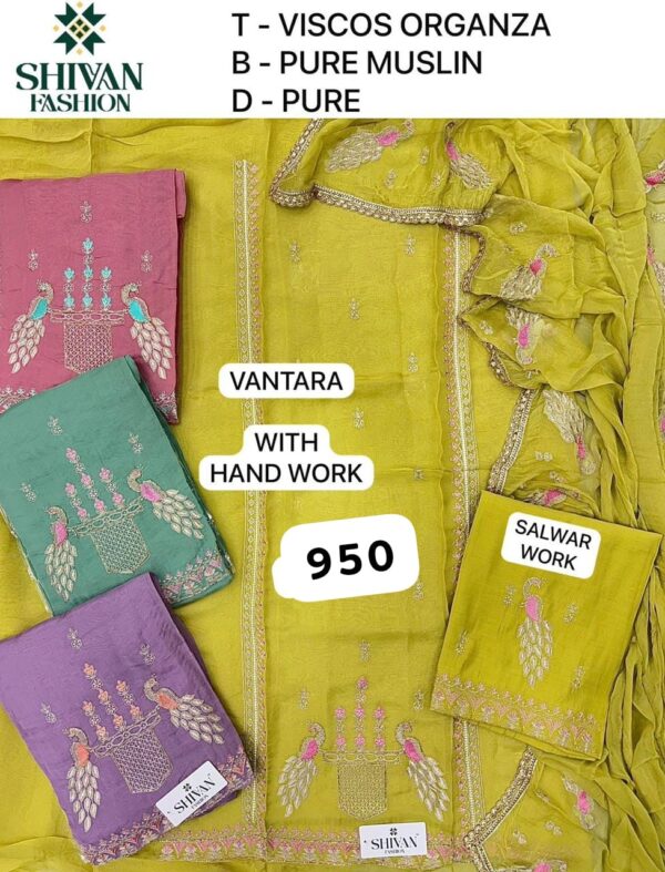 Shivansh Organza Top Pure Chiffon Dupatta Unstitched Suits