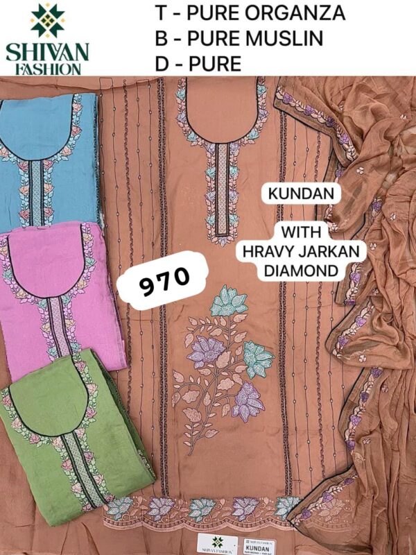 343893 Shivansh Organza Top Pure Chiffon Dupatta Unstitched Suits