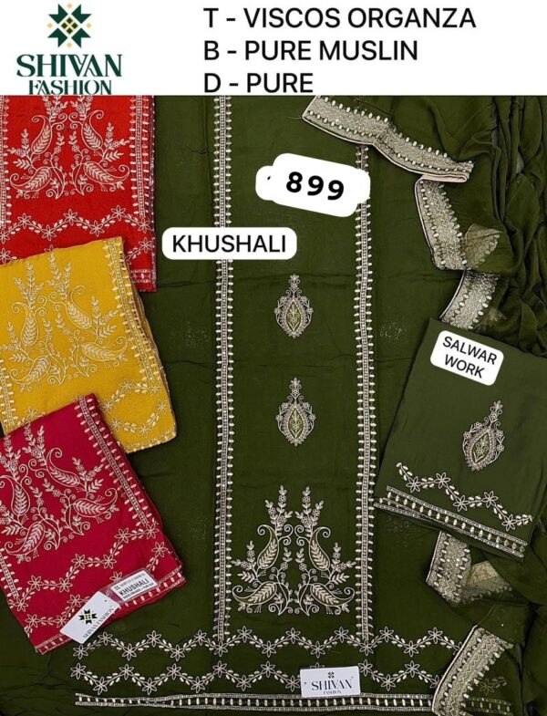 Shivansh Glass Top Pure Chiffon Dupatta Unstitched Suits