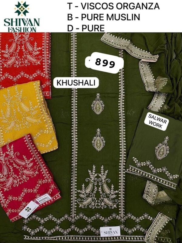 343895 Shivansh Glass Top Pure Chiffon Dupatta Unstitched Suits