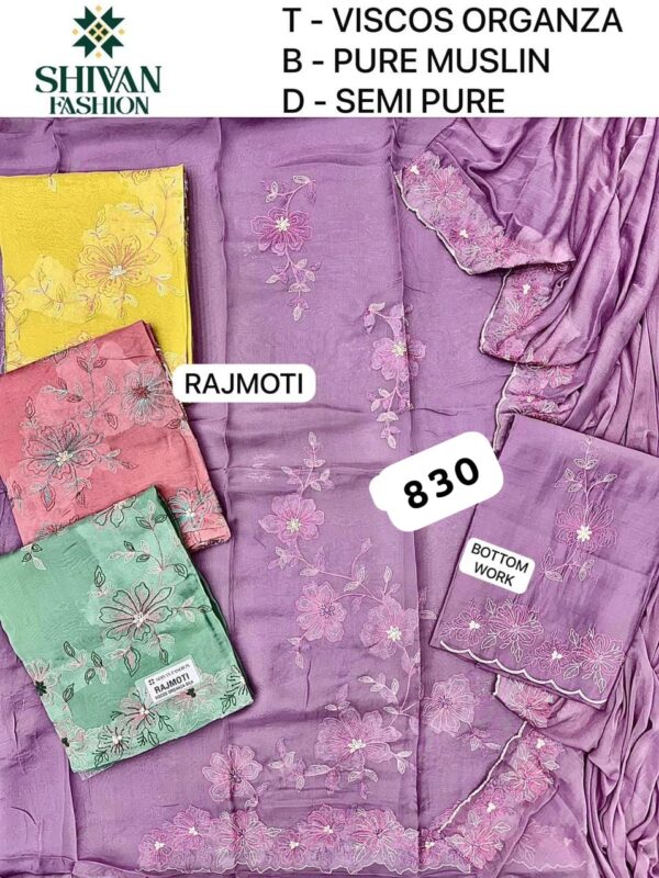 343897 Shivansh Organza Top Pure Chiffon Dupatta Unstitched Suits