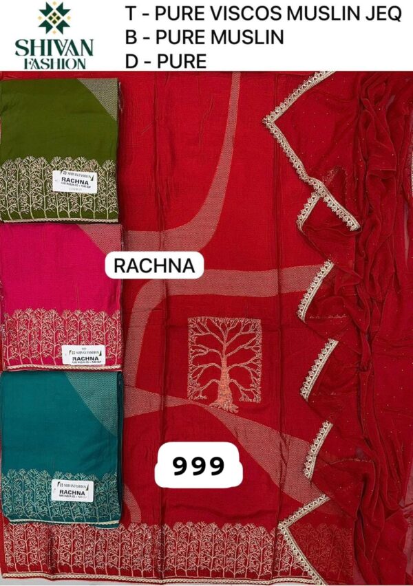 Shivansh Muslin Top Pure Chiffon Dupatta Unstitched Suits