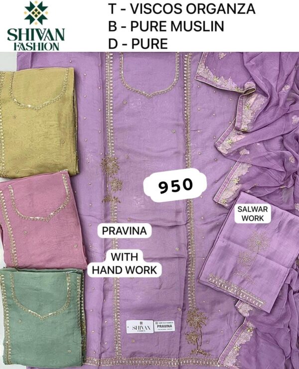 Shivansh Glass Top Pure Chiffon Dupatta Unstitched Suits