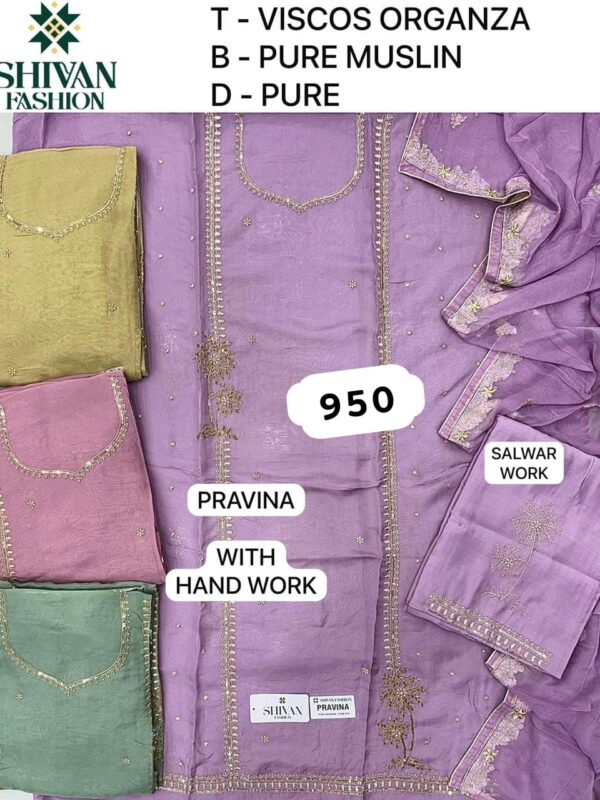 343900 Shivansh Glass Top Pure Chiffon Dupatta Unstitched Suits