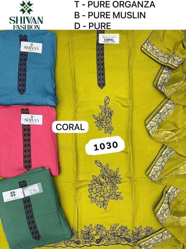 Shivansh Organza Top Pure Chiffon Dupatta Unstitched Suits