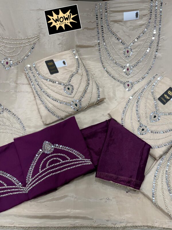 Wow Glass Top Banarsi Dupatta Unstitched Suits