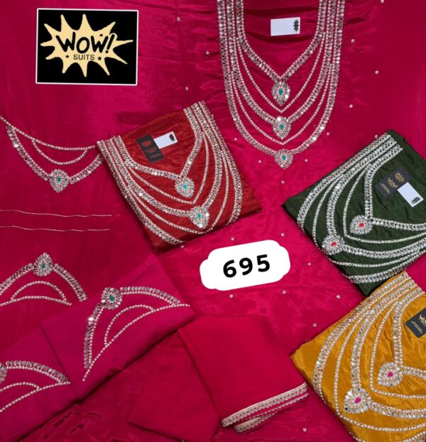 Wow Glass Top Nazneen Dupatta Unstitched Suits