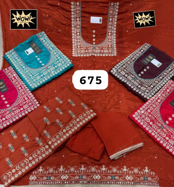 349819 Wow Glass Top Nazneen Dupatta Unstitched Suits