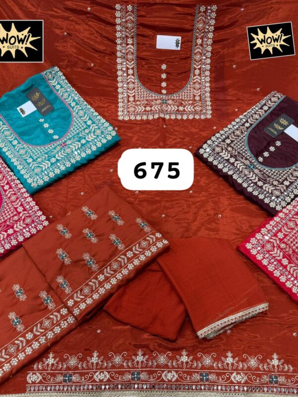 Wow Glass Top Nazneen Dupatta Unstitched Suits